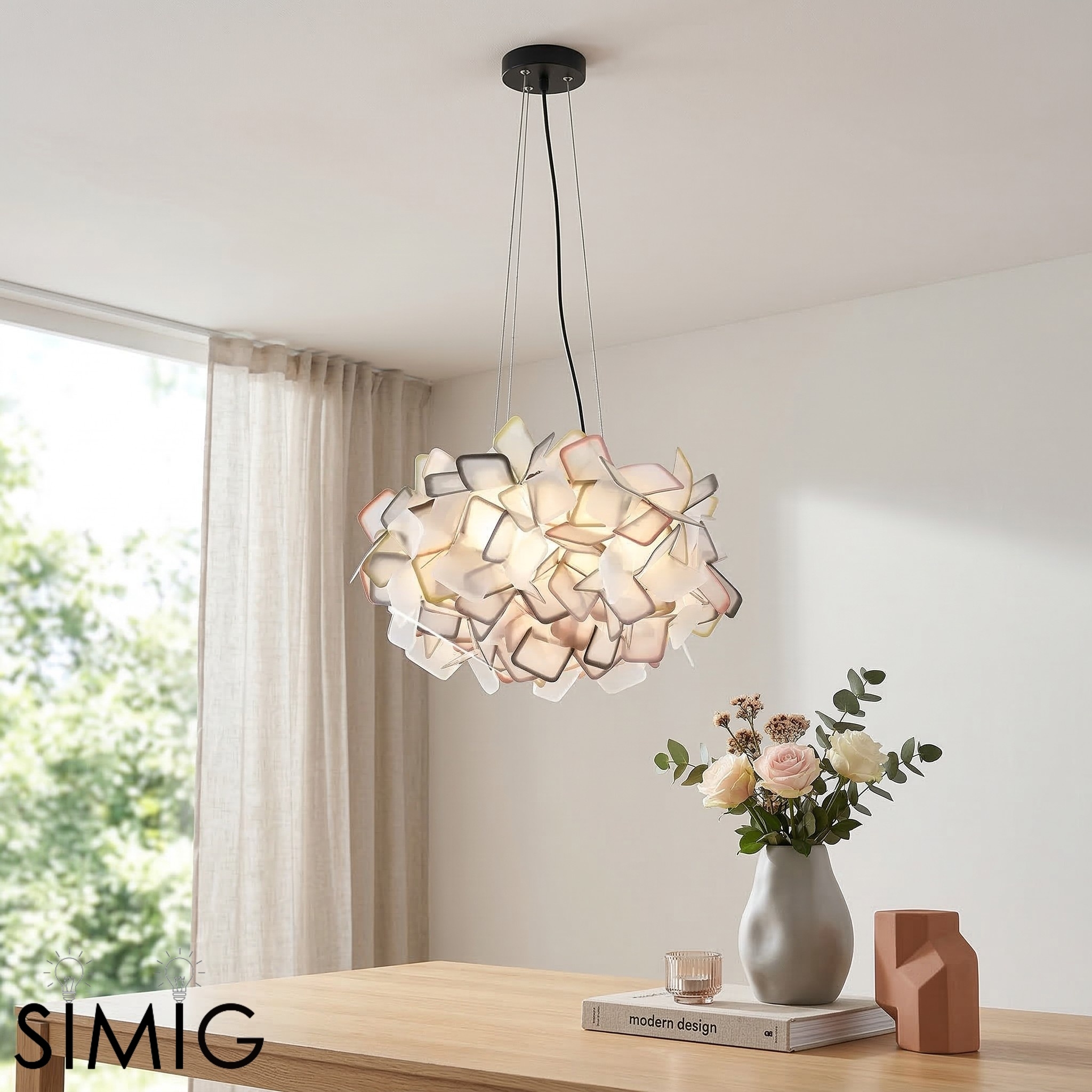 Gradient Acrylic Pendant Light – Modern Hanging Lamp for Bedroom S404
