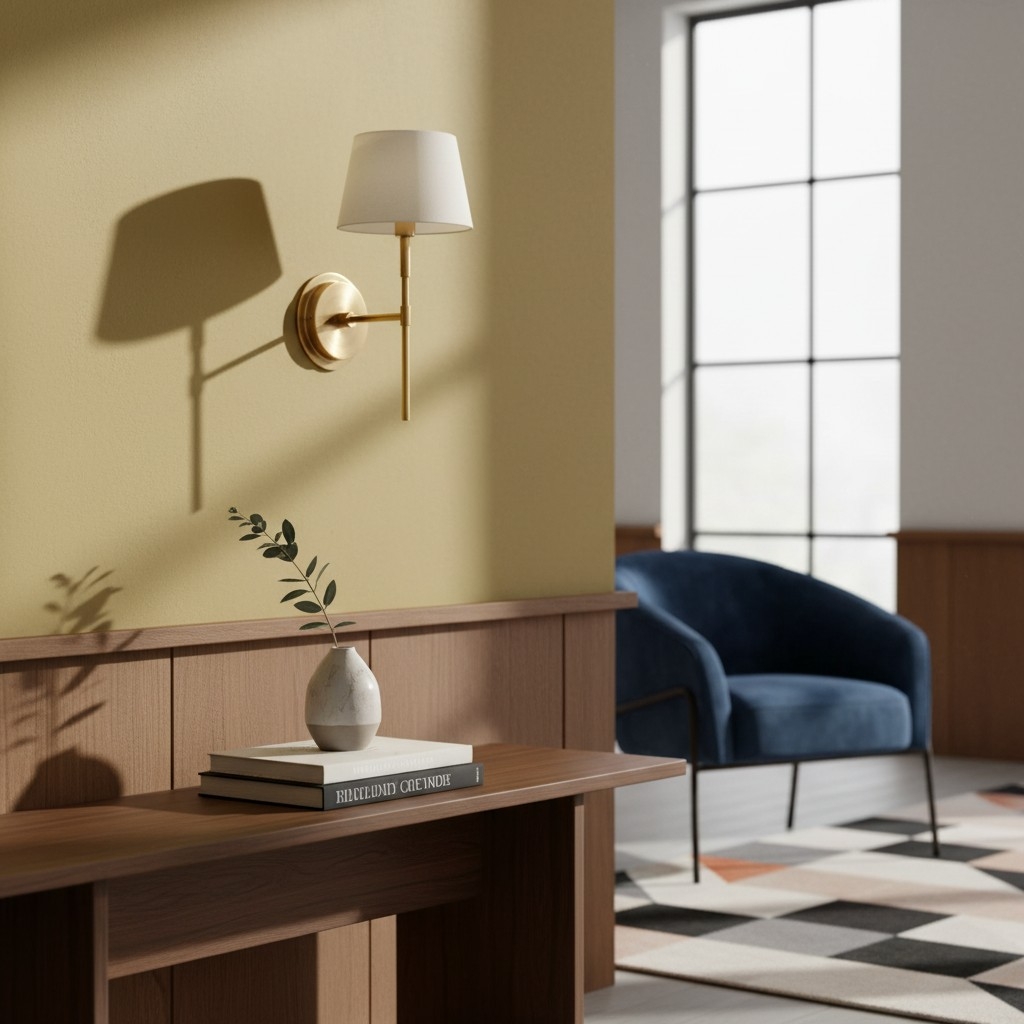 Cremaris Metal Wall Light with Fabric Shade - Timeless Sconce for Interior Lighting T1017