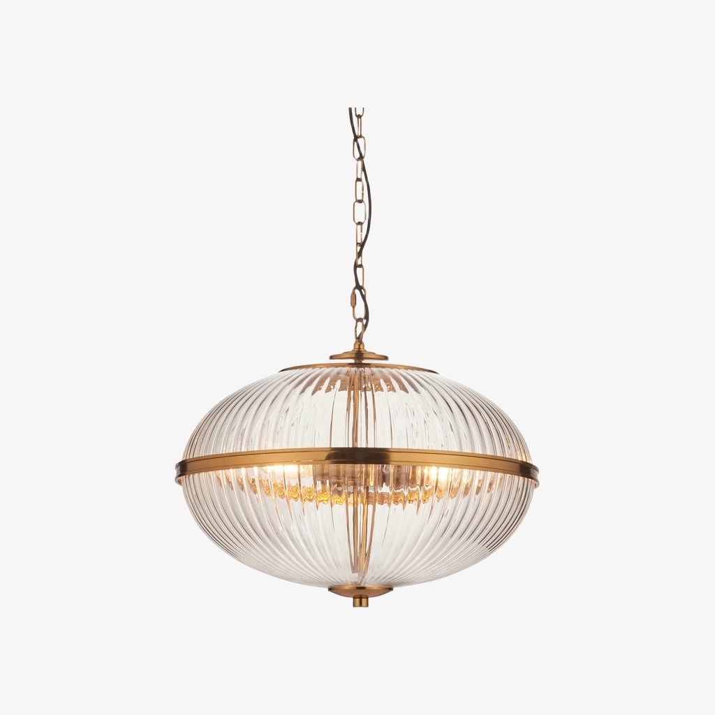Luntra Contemporary Multi-Light Pendant with Textured Glass for Bedrooms and Hallways T952