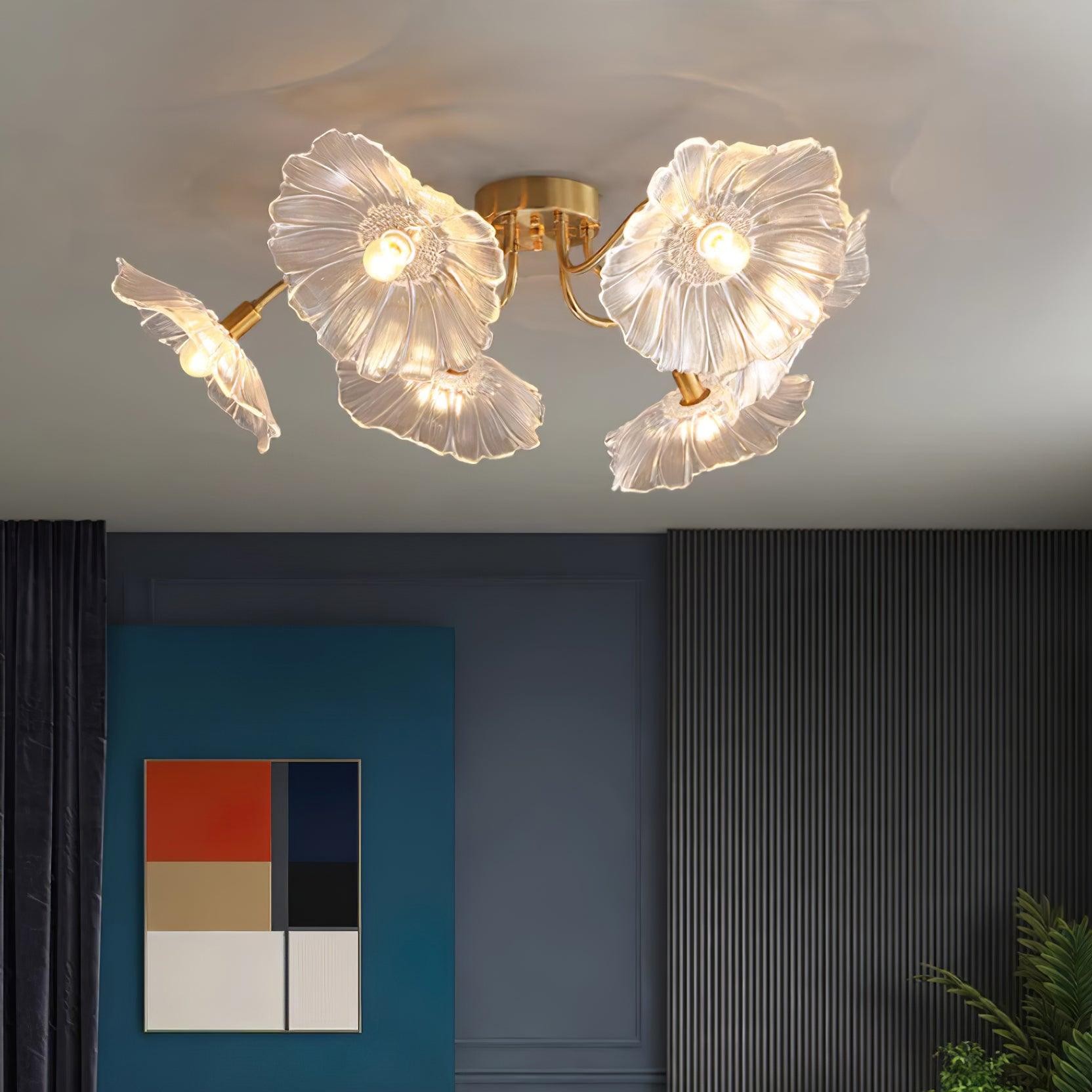 Murano Glass Flowers Ceiling Light P049