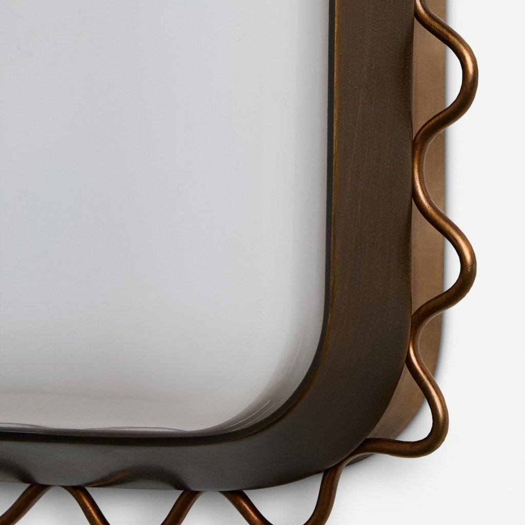 Glowvera Wall Sconce - Wavy Metal Frame Design Modern Glass-Shade Sconce for Hallway T683