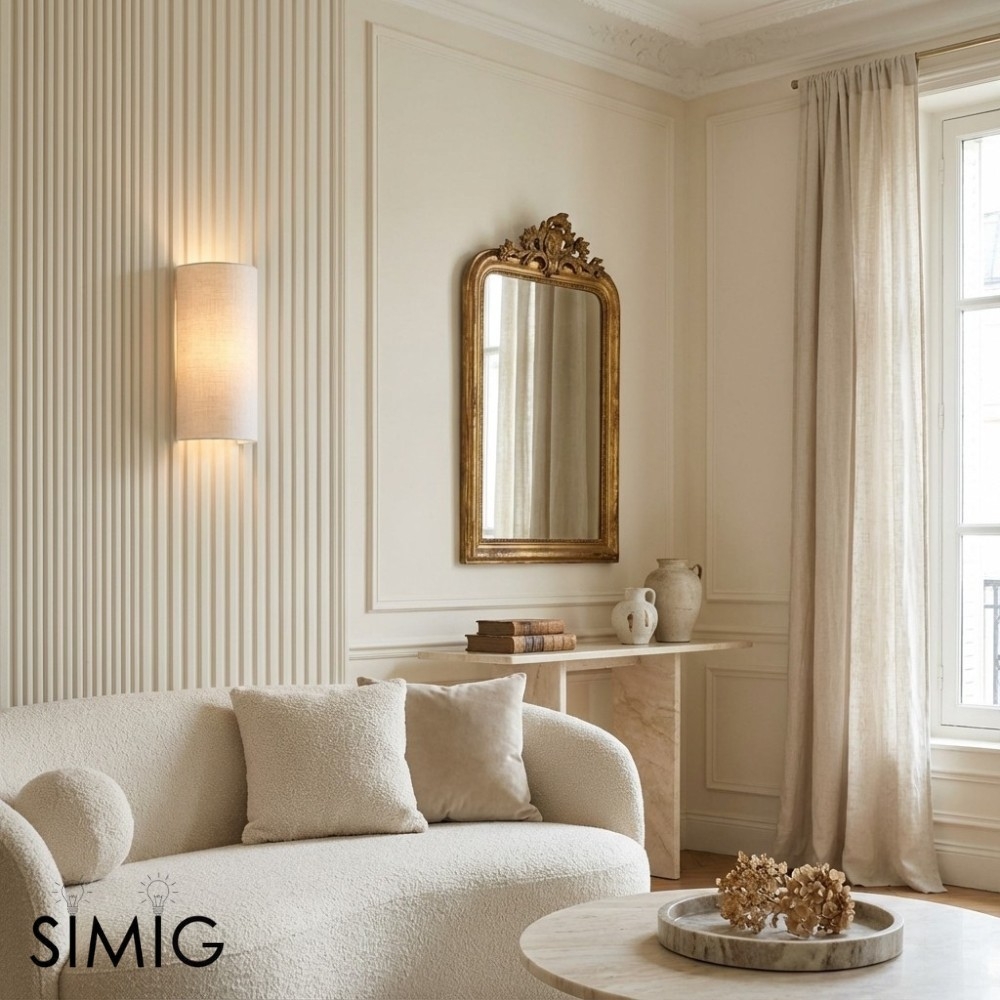 Linbron Soft Linen Wall Sconce - Minimalist Fabric Wall Light for Bedroom T478