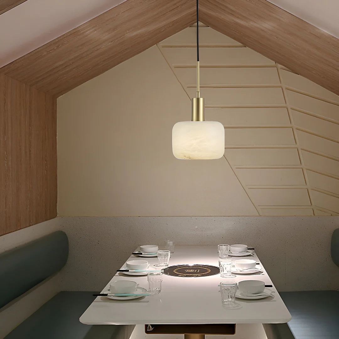 Velia Acorn Alabaster Minimalist Pendant Light T2168