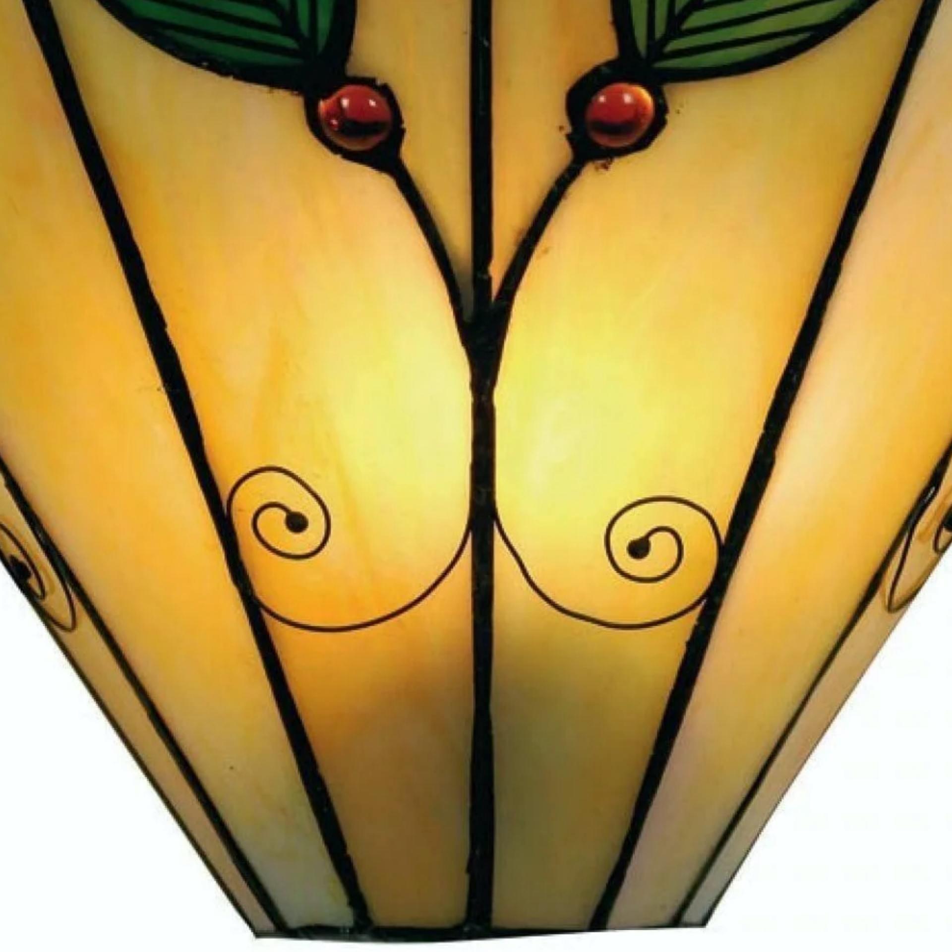 TiffStar Art Nouveau Leaf Motif Tiffany Wall Sconce - Vintage Inspired Accent Lighting for Hallway and Living Room T821