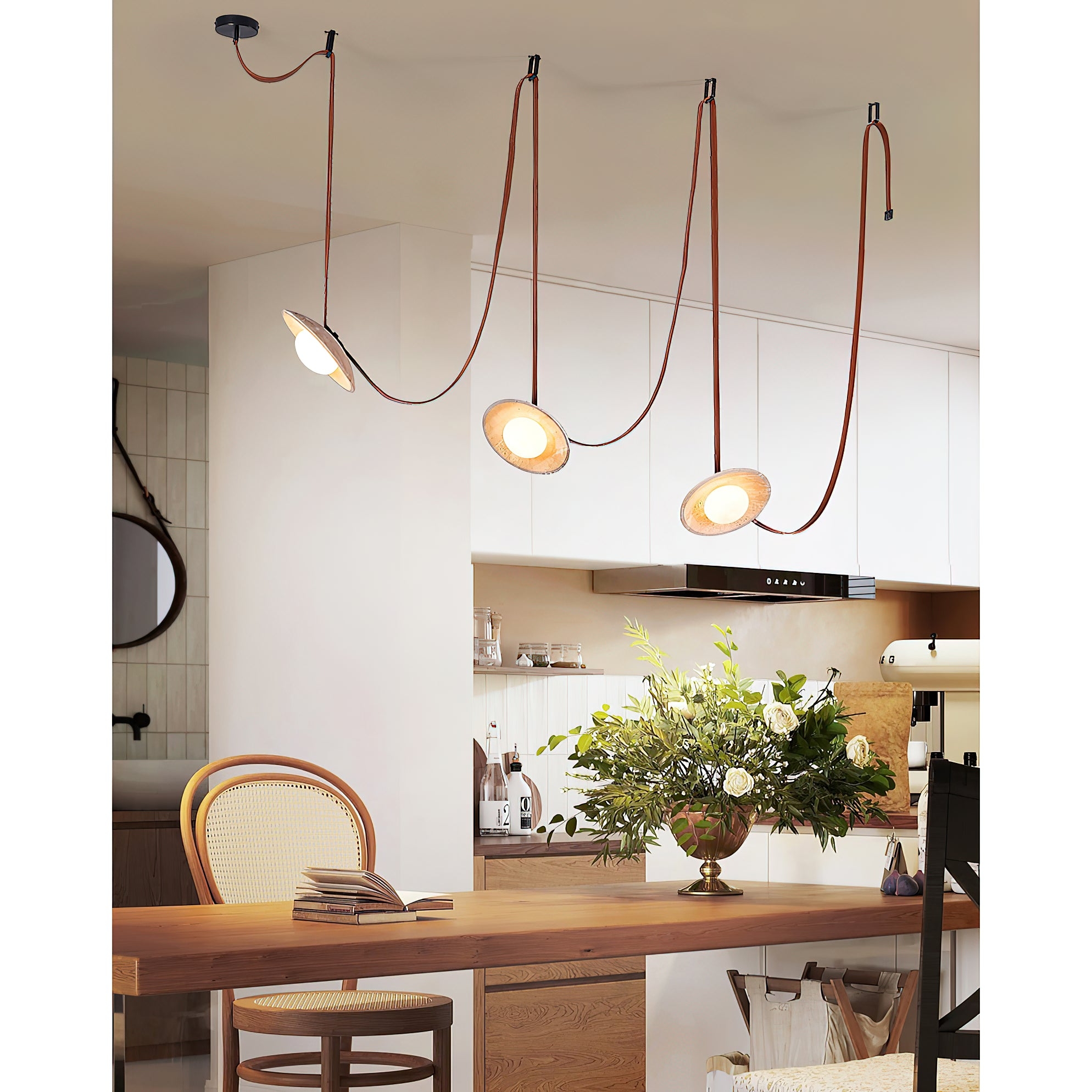Light Rail Leather Pendant Lamp T1912