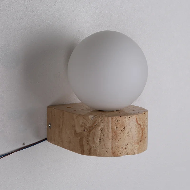 Travertine Hemisphere Wall Sconce T2110