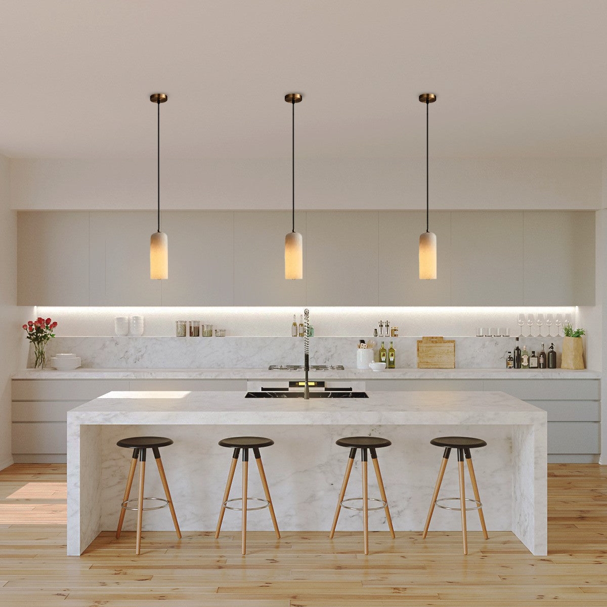 Nordic Modern  Alabaster Monty Pendant Light T2112