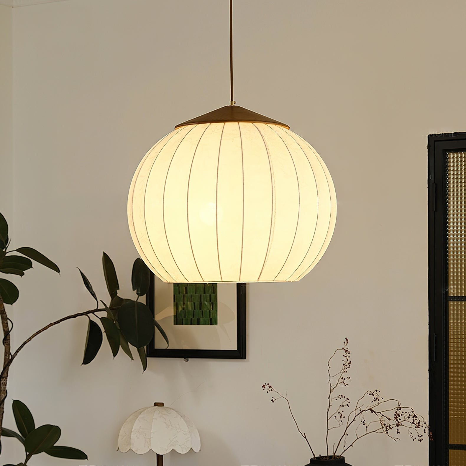 Japanese Style Fabric Lantern Pendant Lamp M547