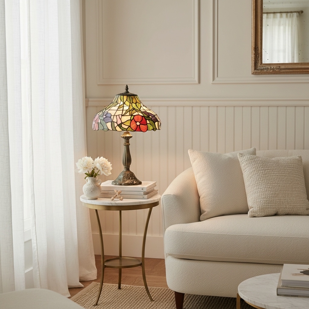 TF Harken Decorative Jewel Table Lamp - Stunning Glass Design Perfect for Bedroom or Living Room T946