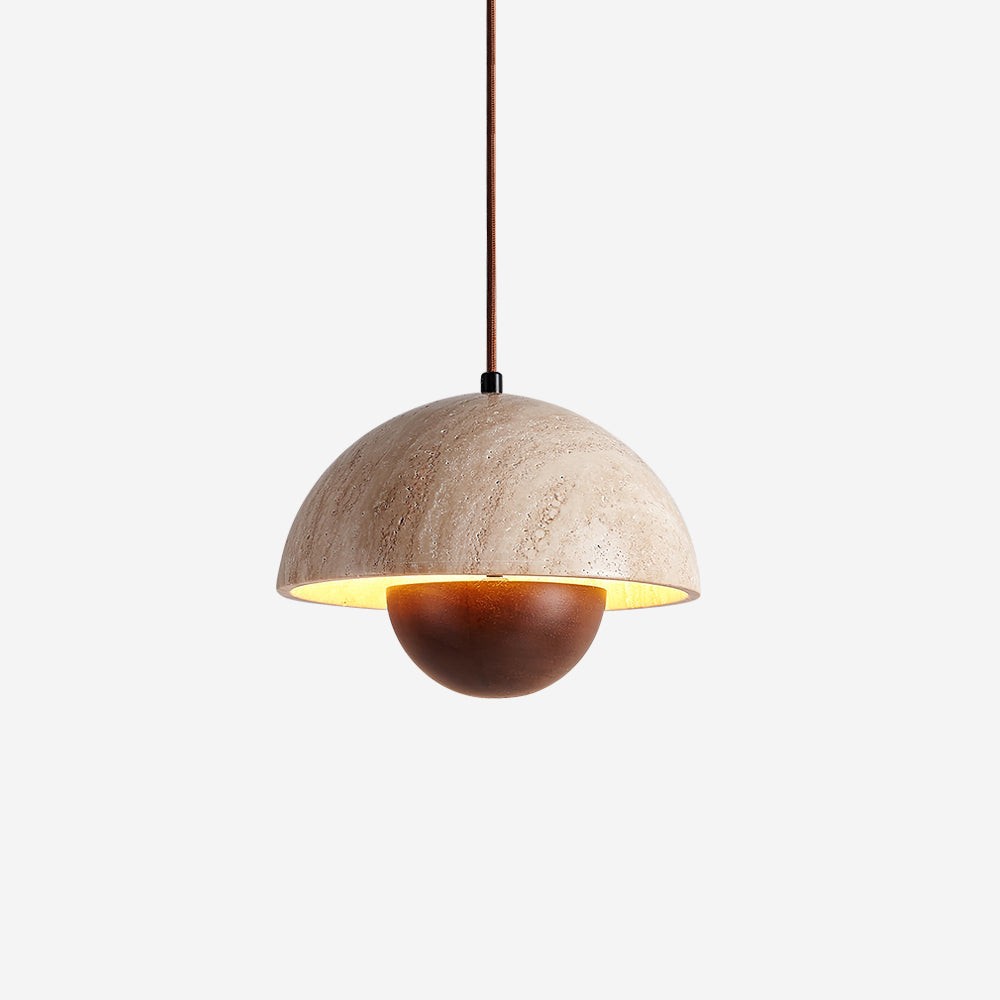 Semicircular Pendant Lamp - Modern Travertine Living Room G70