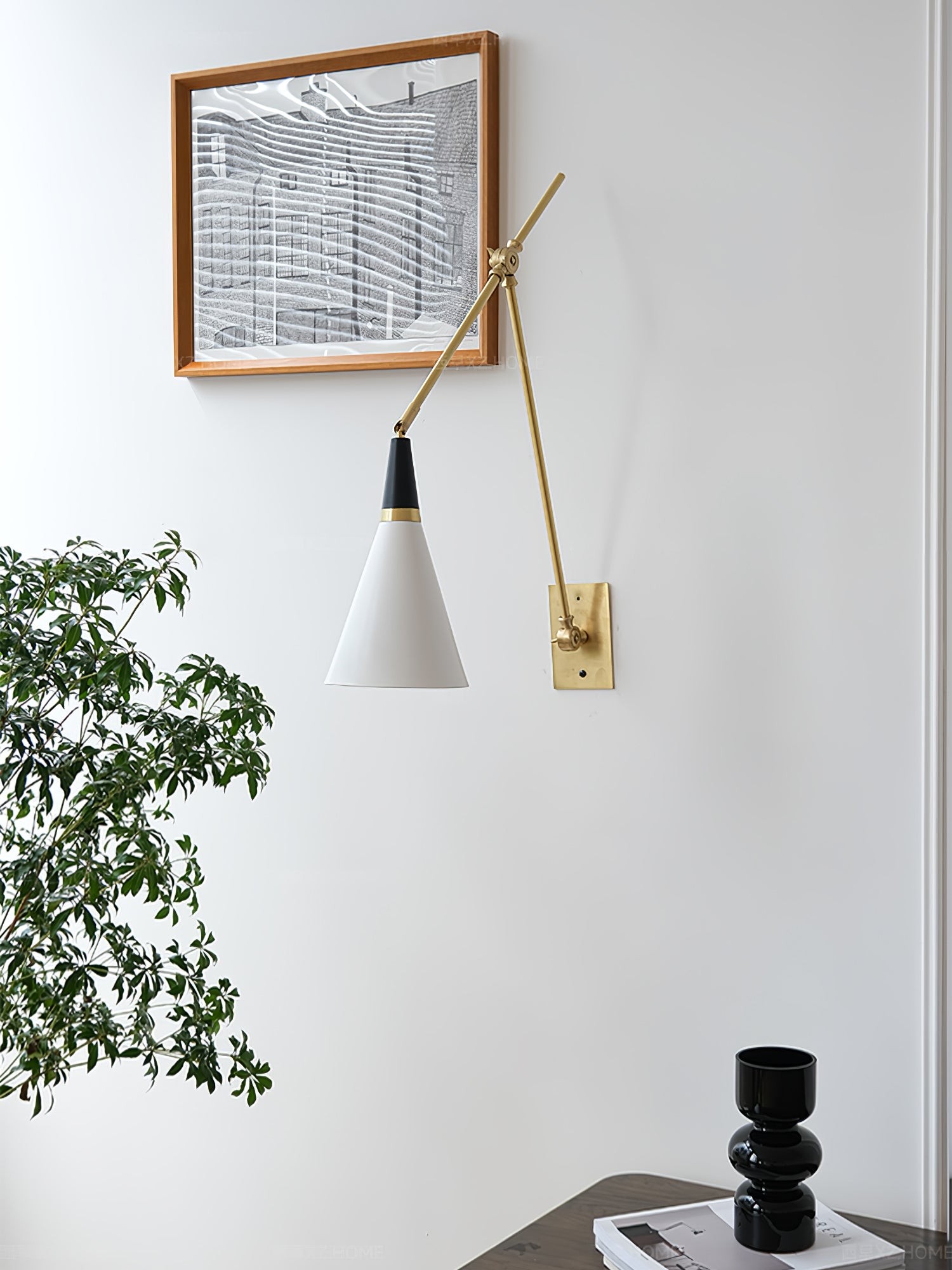 Vintage Metal Adjustable Swing Arm Wall Lamp G37