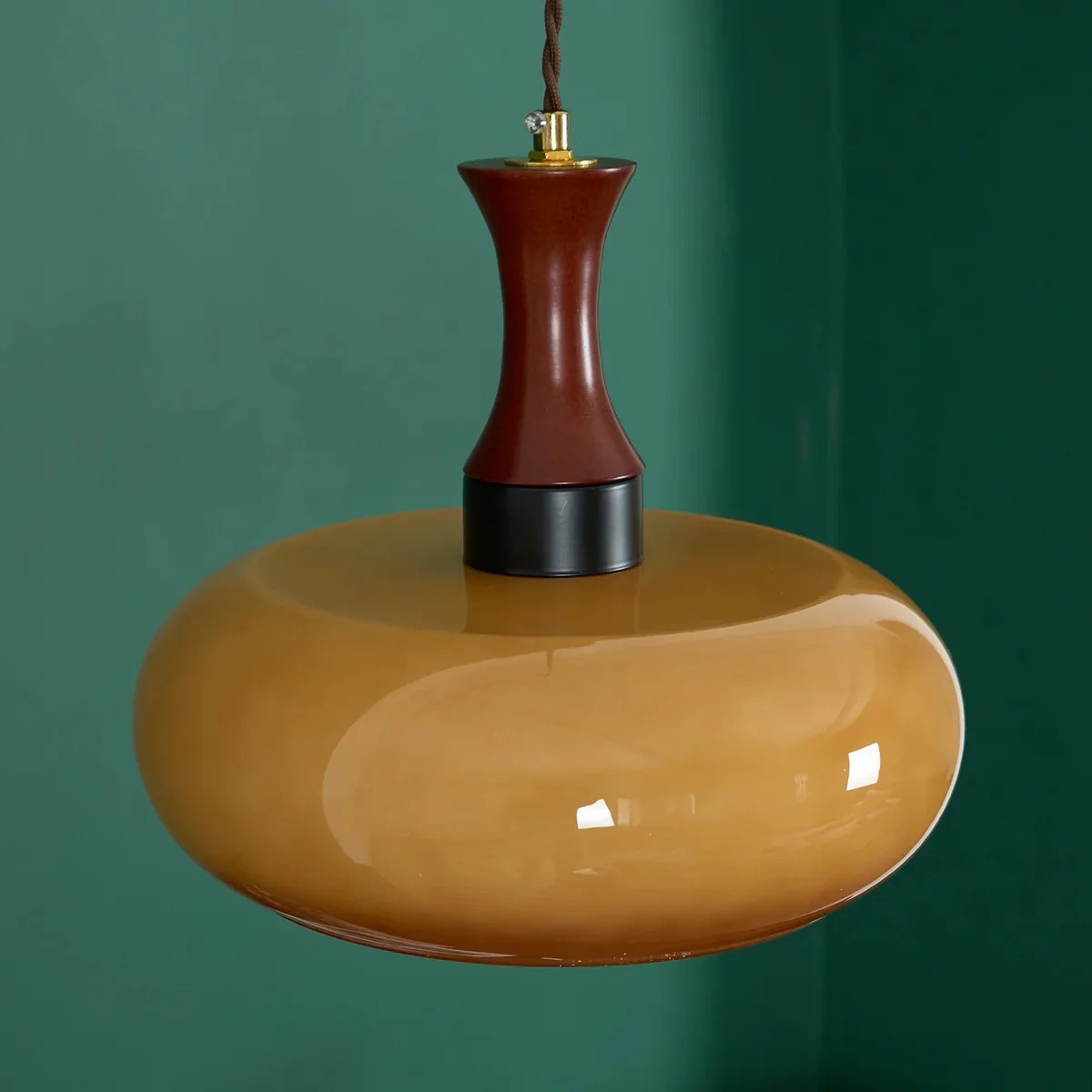 Velora Scandinavian Farmhouse Pendant with Glass Shade Modern Plug-In Design T1162
