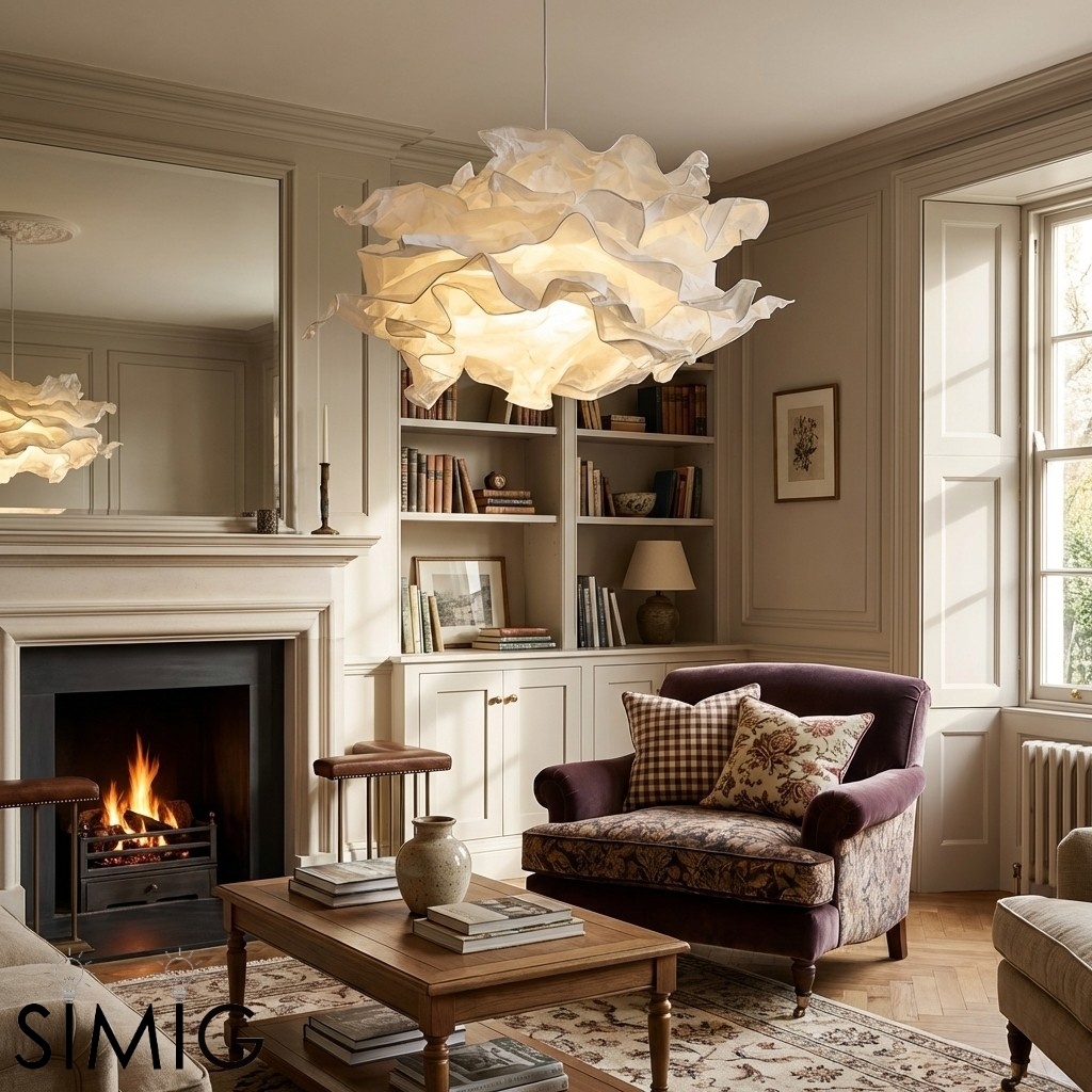 Cloud Shape Pendant Light Minimal Paper - Bedroom Ambient Lighting S137