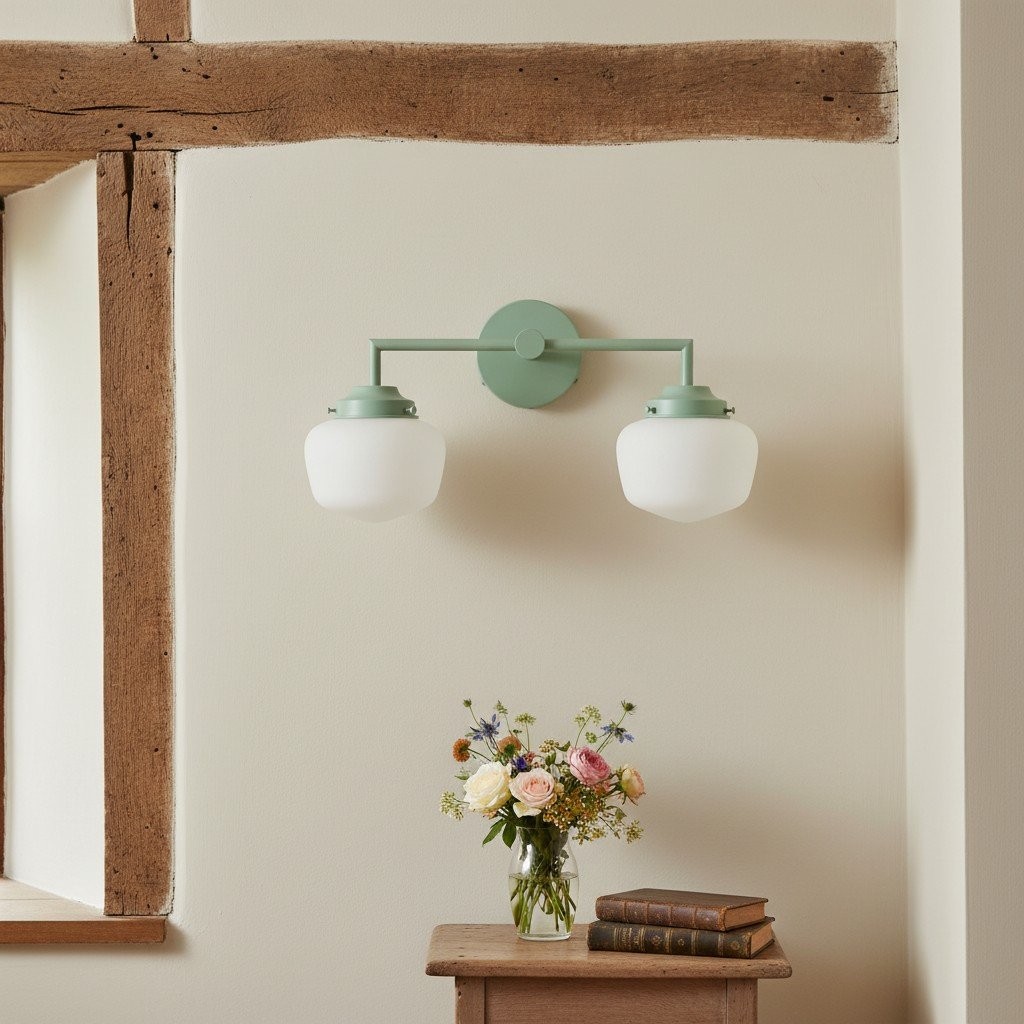 Opalume Glass Vanity Light - Vintage Inspired Bathroom Wall Lighting T304