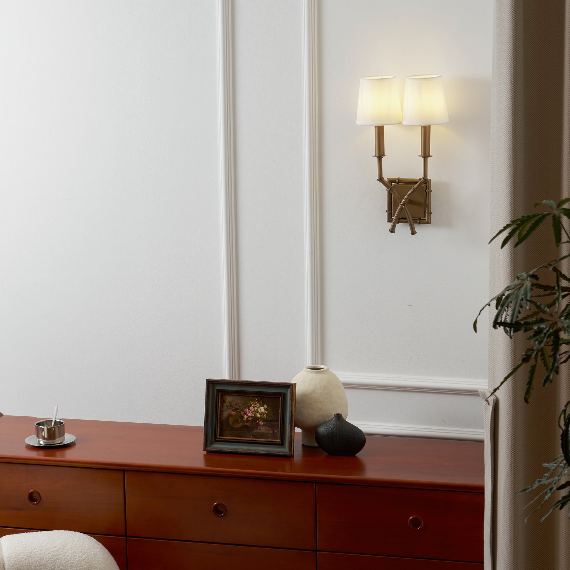 Double Arm Bamboo Sconce T1810