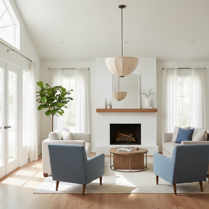 Lumarys Pendant Light - Botanical Inspired Linen Shade for Living Room T658