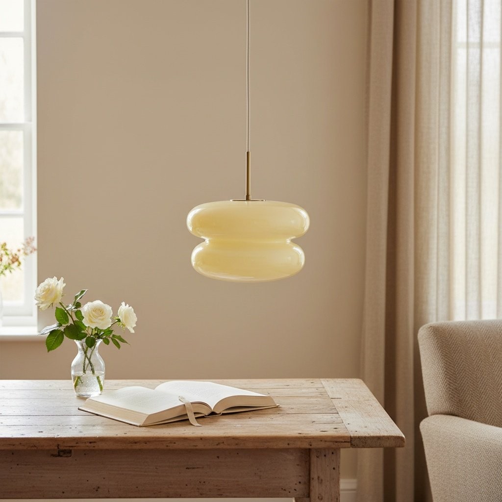 Orra Opal Glass Dome Pendant - Modern Hanging Light for Kitchen T421