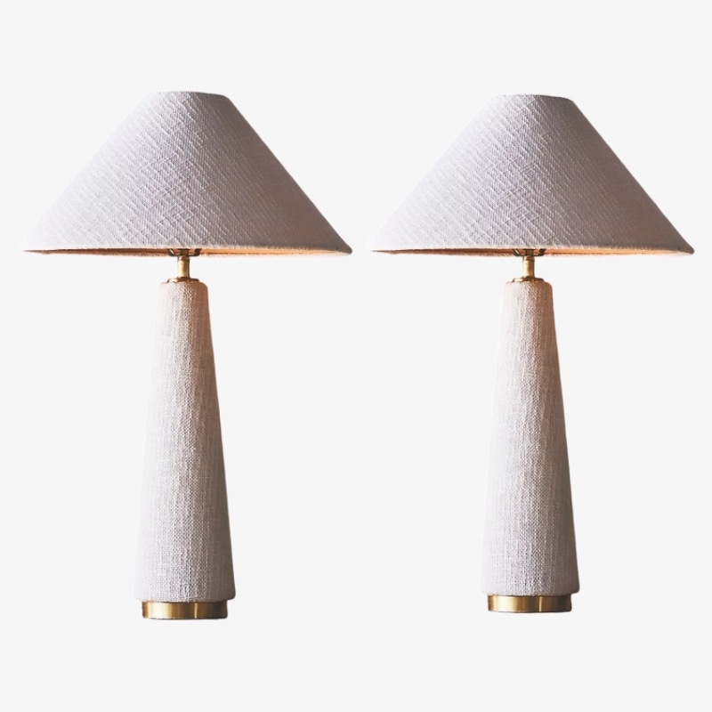 Ceruna Cone Shaded Table Lamp - Elegant Fabric for Living Room and Entryway T720