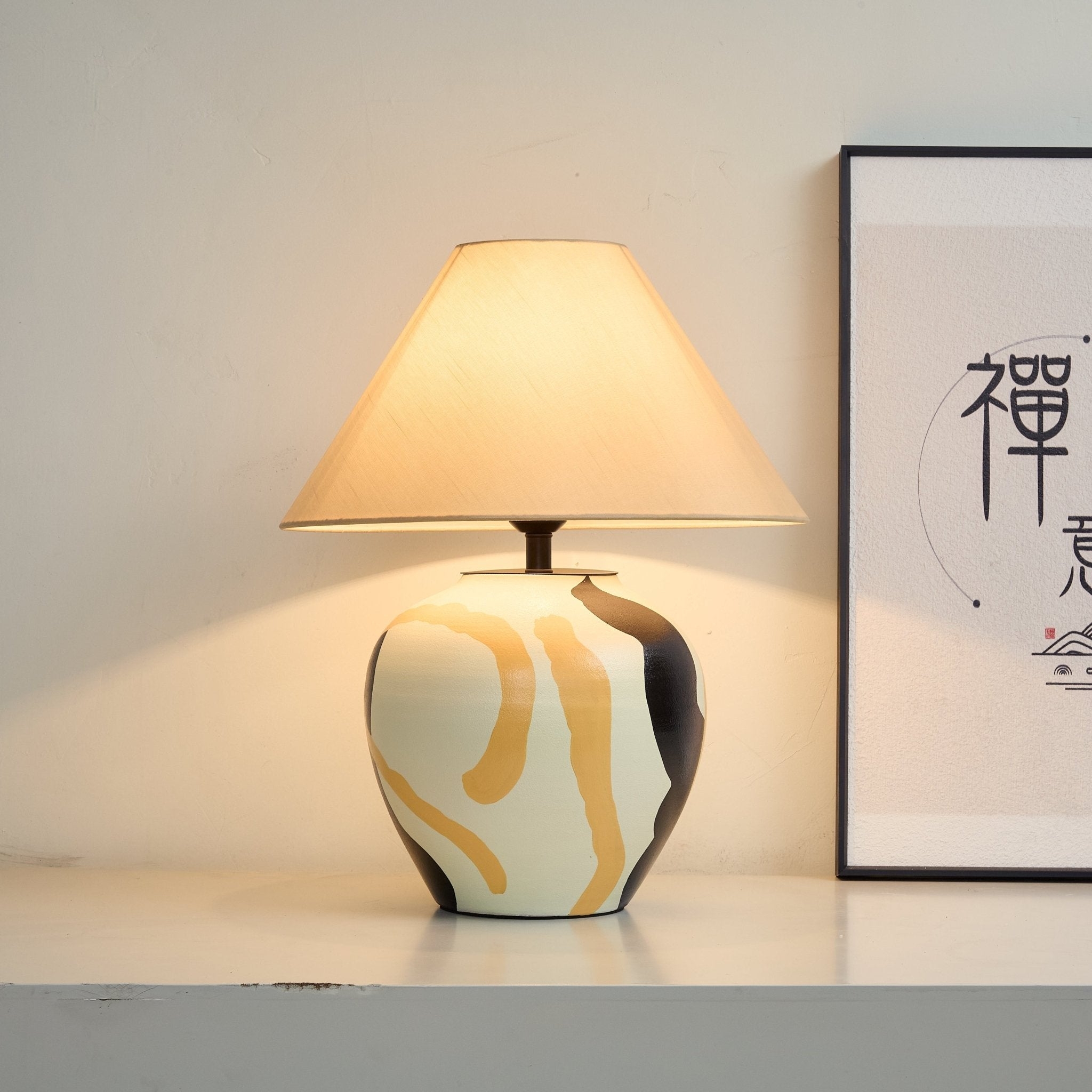 Abstract Pattern Ceramic Table Lamp T1607