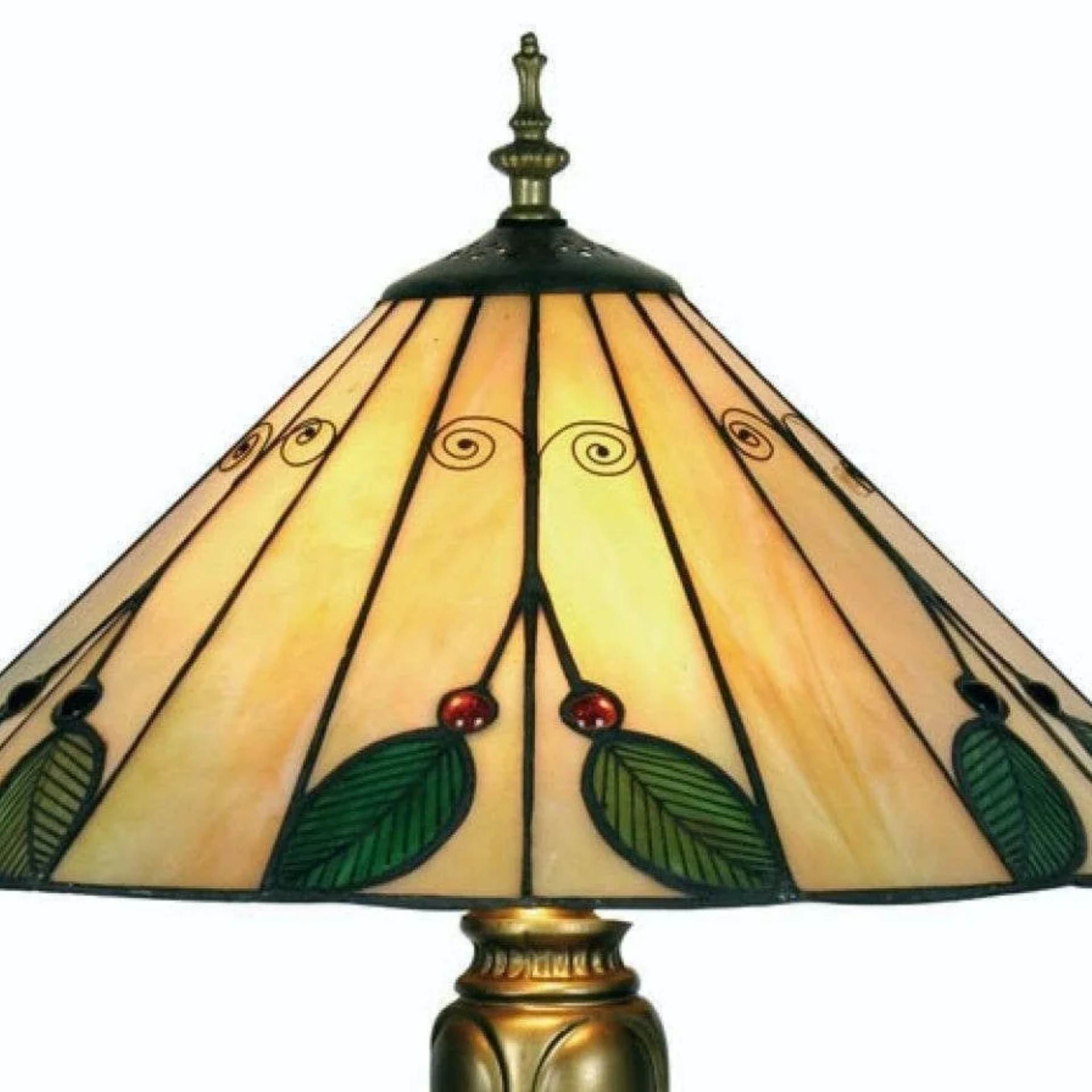 TiffStar Nature Inspired Art Glass Table Lamp - Stained Glass Leaf Pattern for Home Décor T1003
