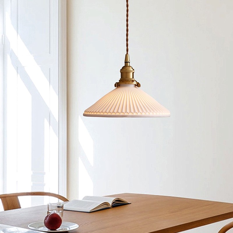 Modern Pleated Ceramic Pendant Light S160