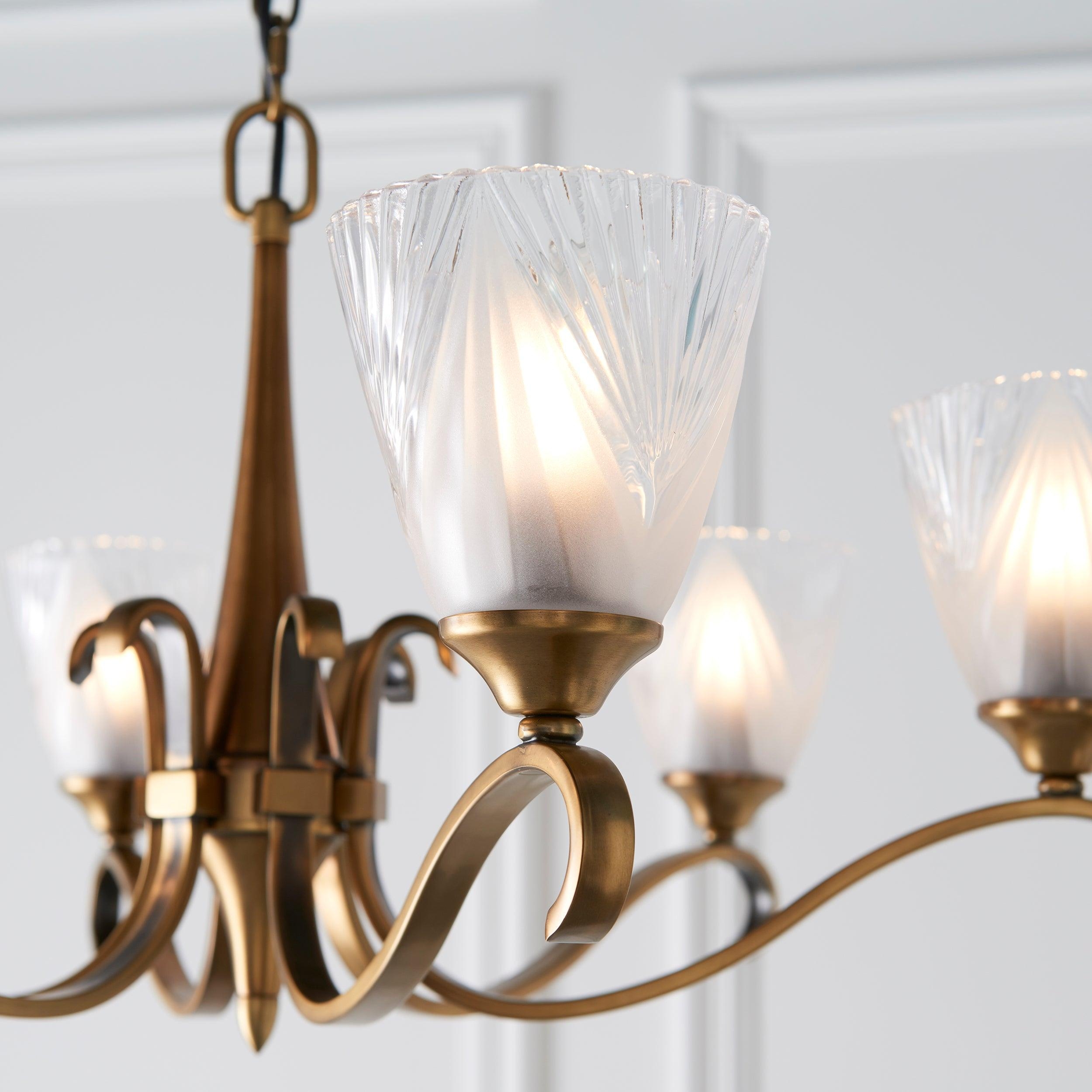 Lunetal Multi-Light Chandelier Crystal Accents Brass Finish - Modern Luxury for Dining Room and Living Room T928