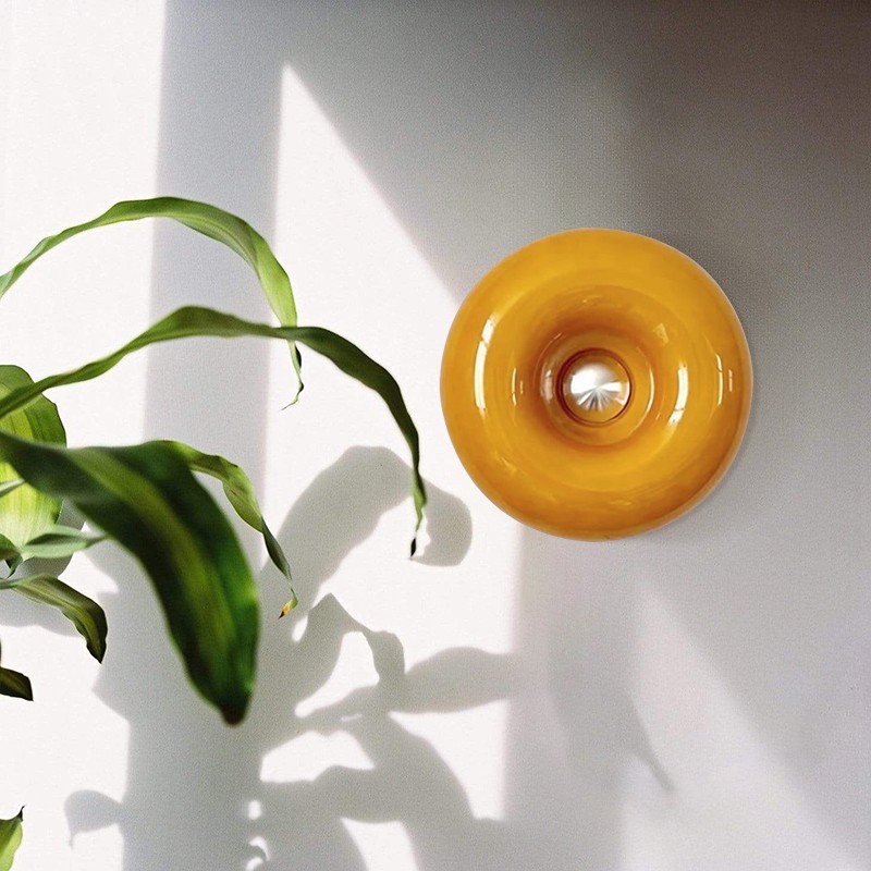 Glass Donut Table Wall Lamp - Bauhaus Style Accent Light Fixture S77
