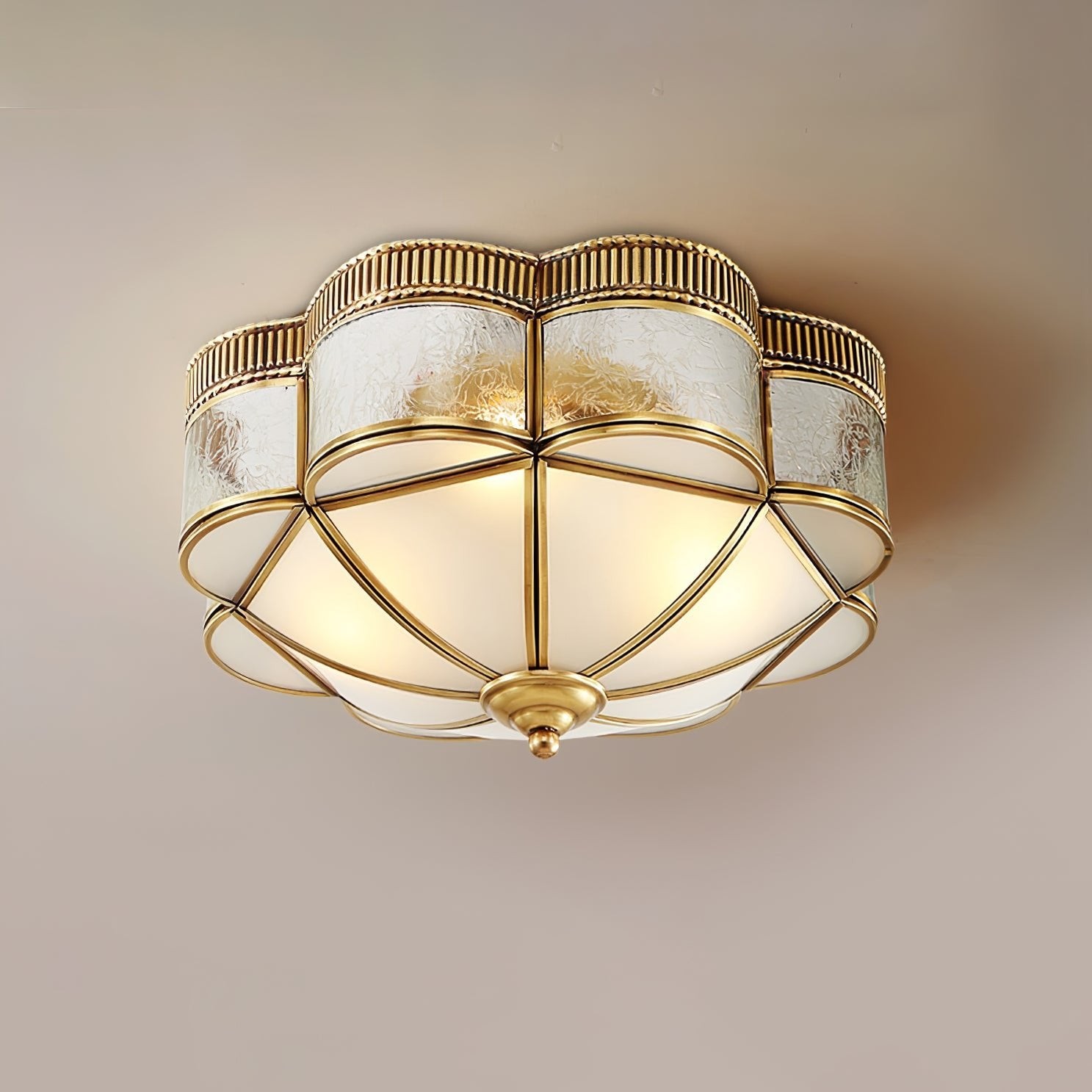 Brass Domed Flush Ceiling Lamp M470