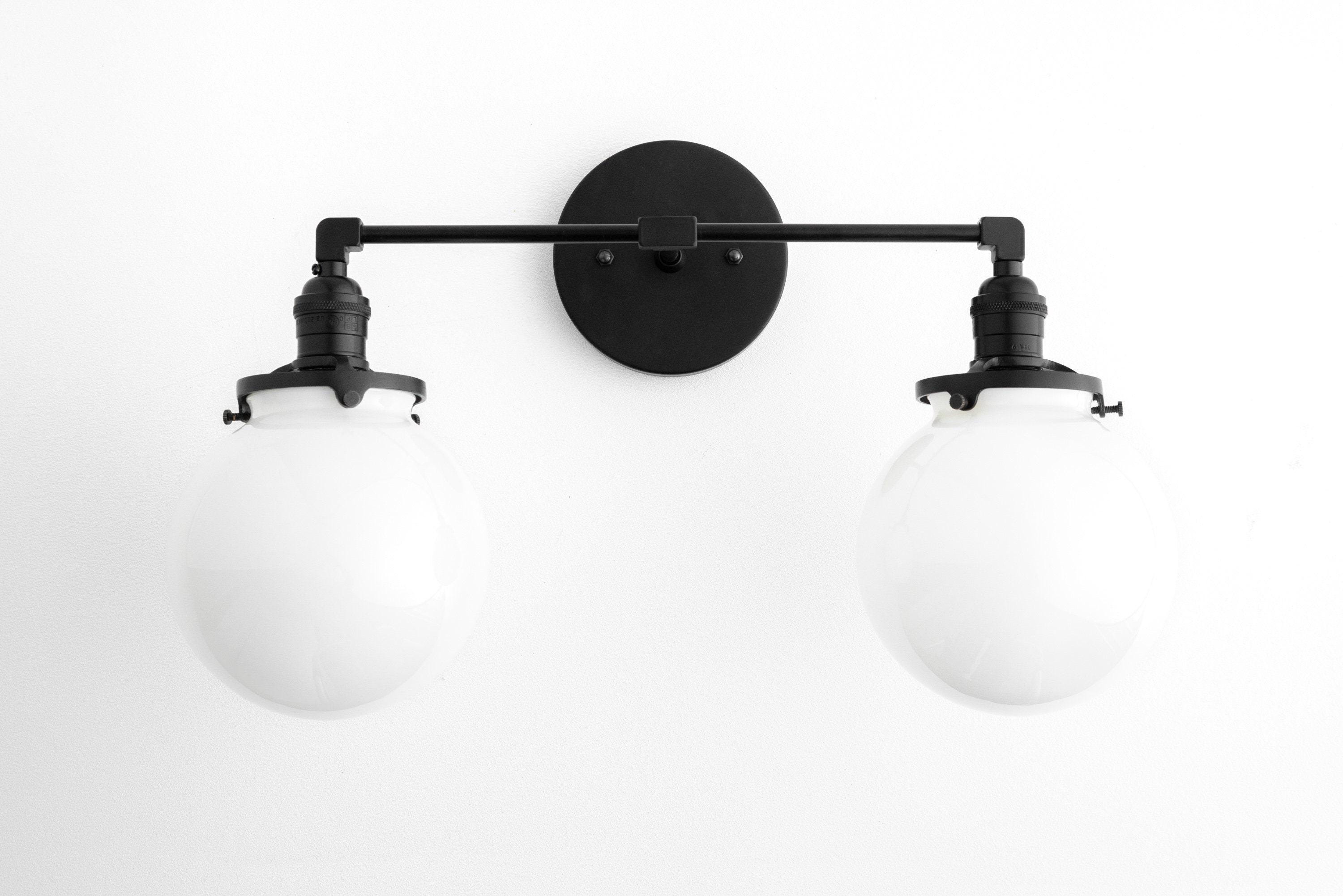 Lumio Globe Glass Globe Vanity Light - Modern Two Light Bathroom Sconce T309