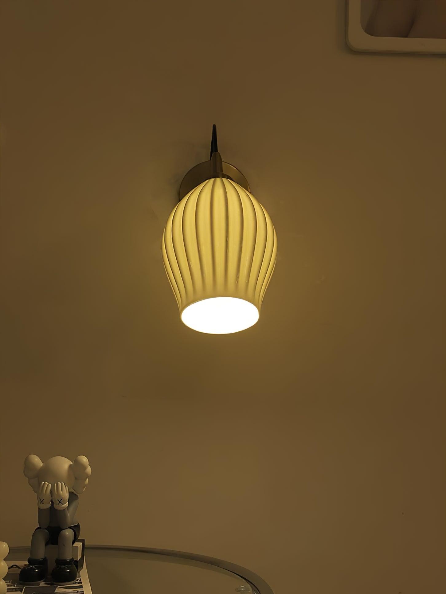 Cream Style Ceramic Ribbed Wall lamp M564