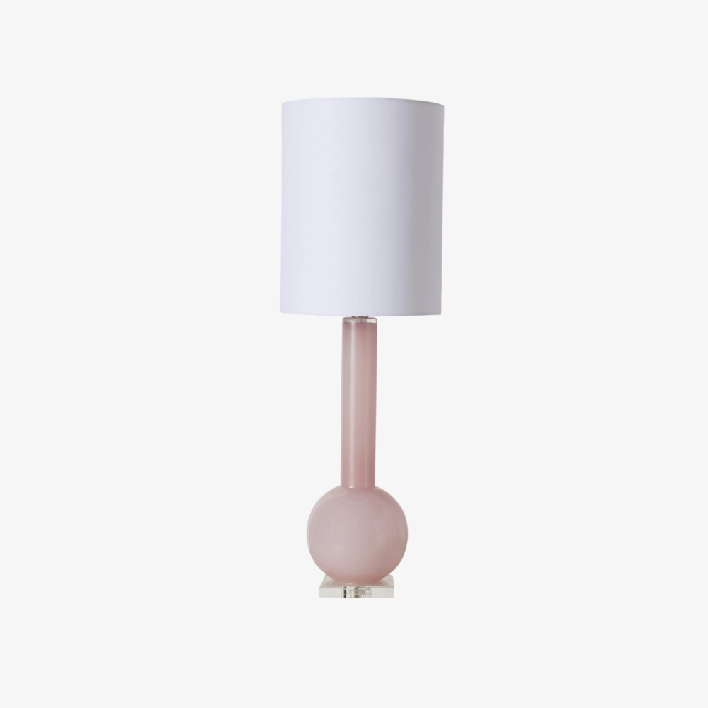 Savara Minimalist Table Lamp - Clean Glass Form with Fabric Shade for Bedrooms T721