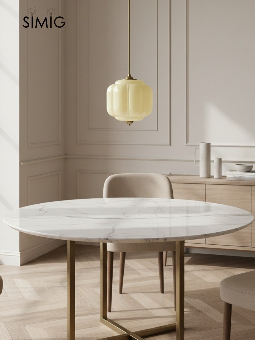 Eloise Vintage Milk Glass Pendant Light - Chic Retro Lighting for Dining Rooms S215