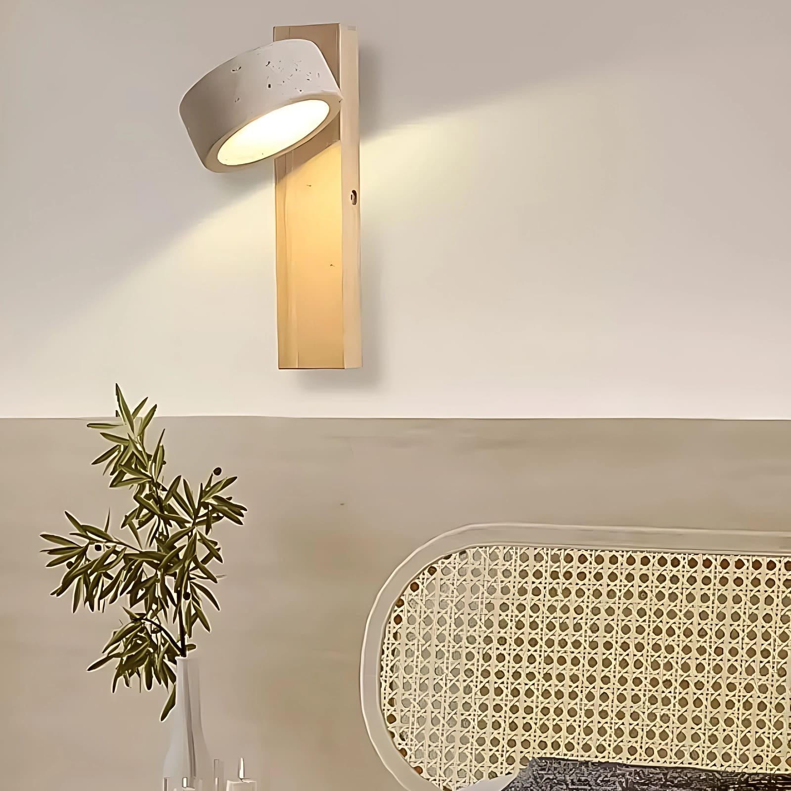 Travertine Cylinder Shade Lamp - Vintage Wall Sconce for Hallway M13