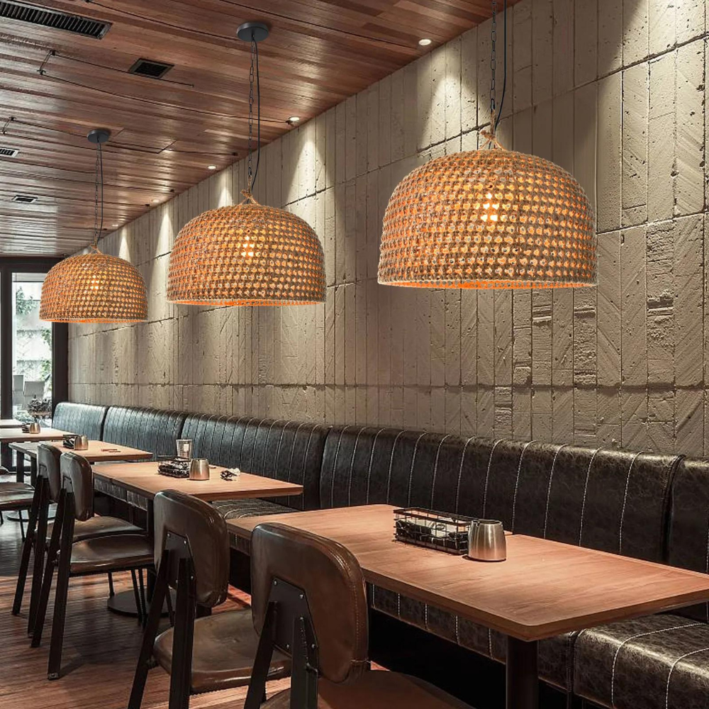 Natural Shadow Rattan Japandi Pendant Light T2054