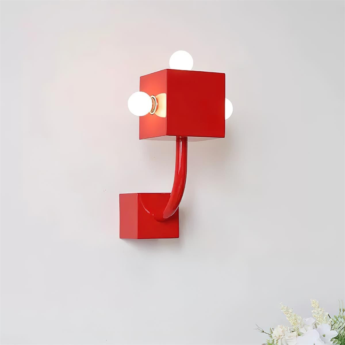 Red Cube Metal Wall Lamp M239