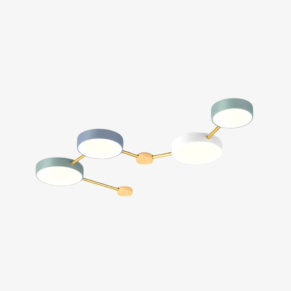 Contemporary LED Ceiling Lamp - Nordic Circle with Wood Branches for Bedroom S382