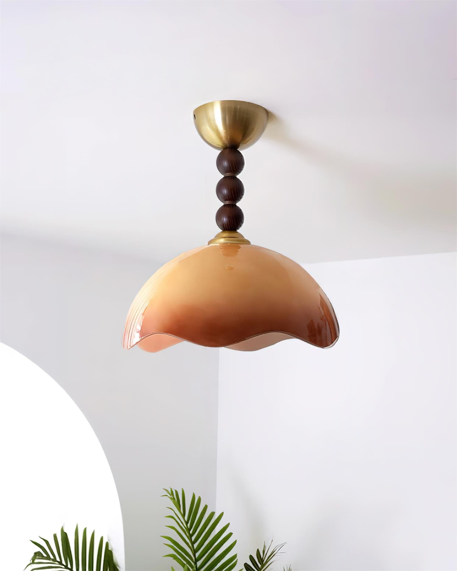 Vintage Cream Eggshell Wave Ceiling Light M82