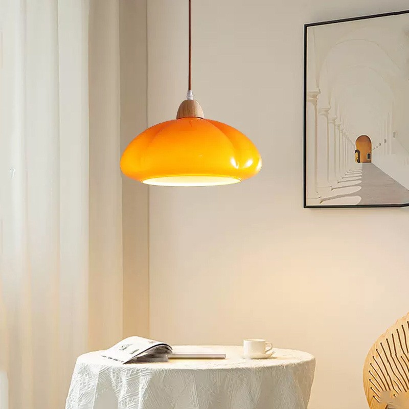 Nordic Retro Pumpkin Glass Pendant Lamp S134