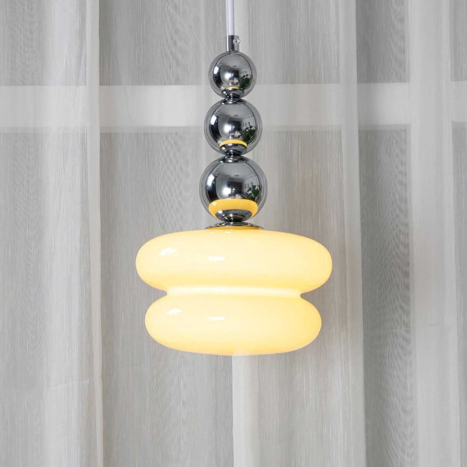 Contemporary Nordic Glass Ball Hoist Pendant Light For Living Room M436