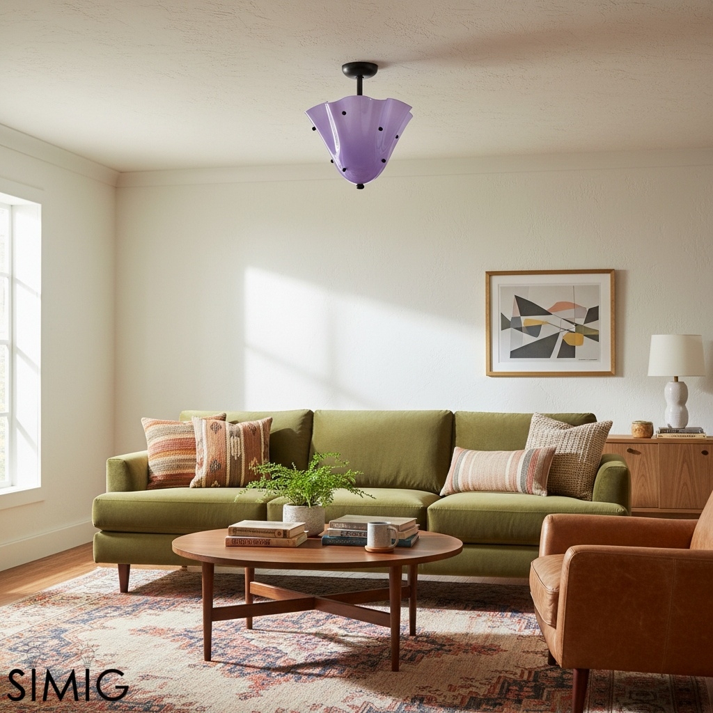 Bellina Petal Fold Glass Ceiling Light - Artistic Fixture for Bedroom T282