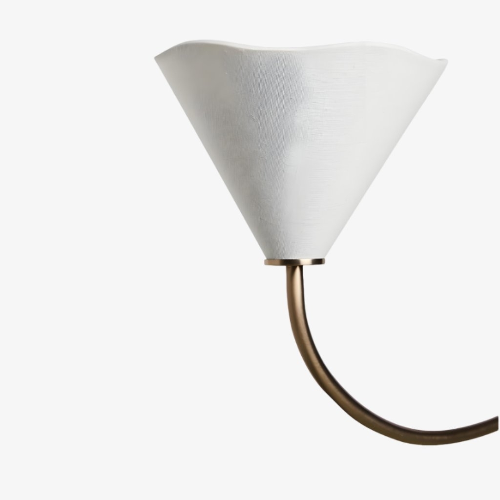 Kysara Linear Chandelier - Curved Lamp Arms and Fabric Shades are Suitable for Living Rooms or Dining Rooms T706