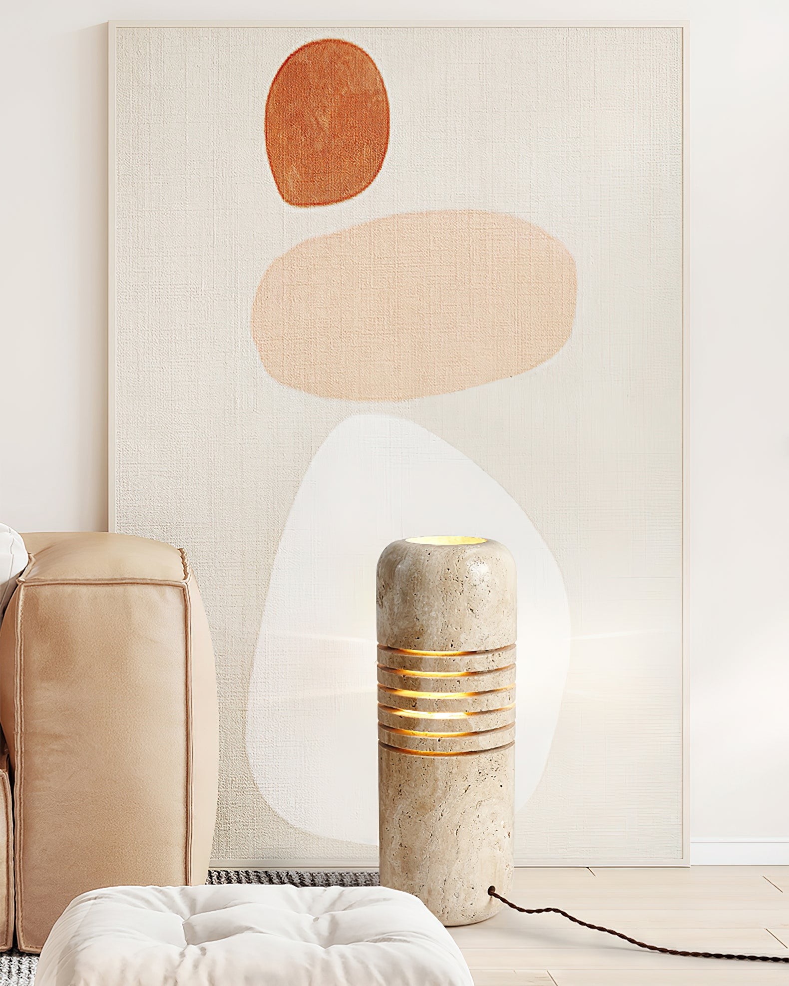 Antique Creative Yellow Travertine Floor Lamp G07