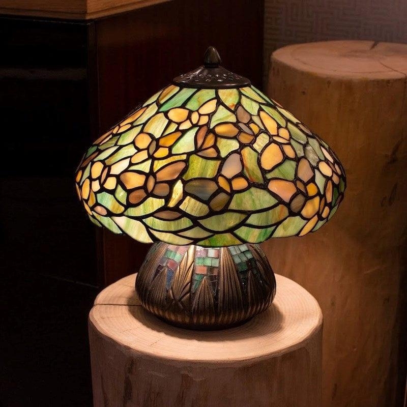 TF Sorenia Table Lamp - Warm Stained-Glass Floral Art-style Lamp for Living Room or Bedroom T893