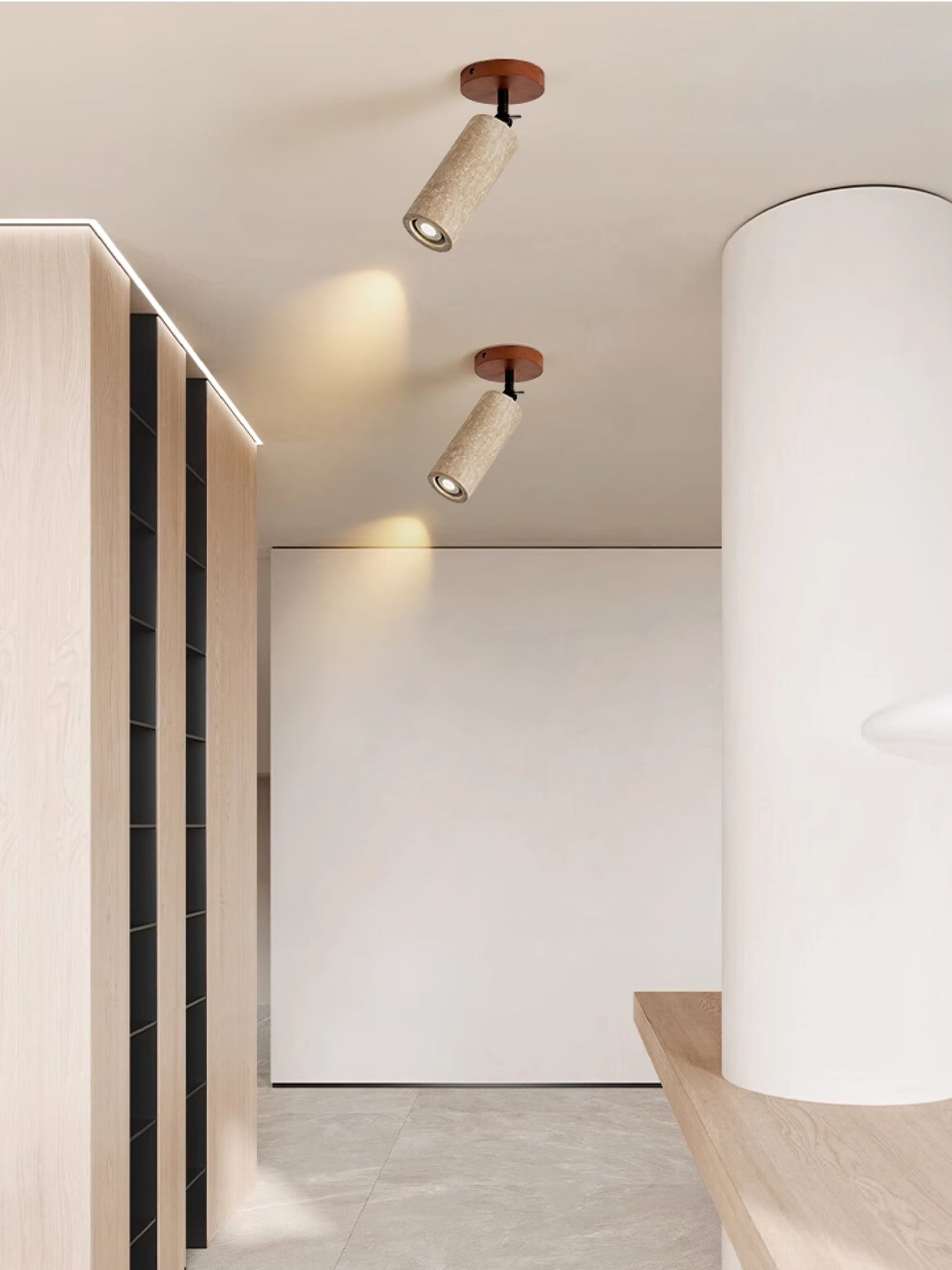 Wabi-Sabi Travertine Adjustable Wall Lamp M487