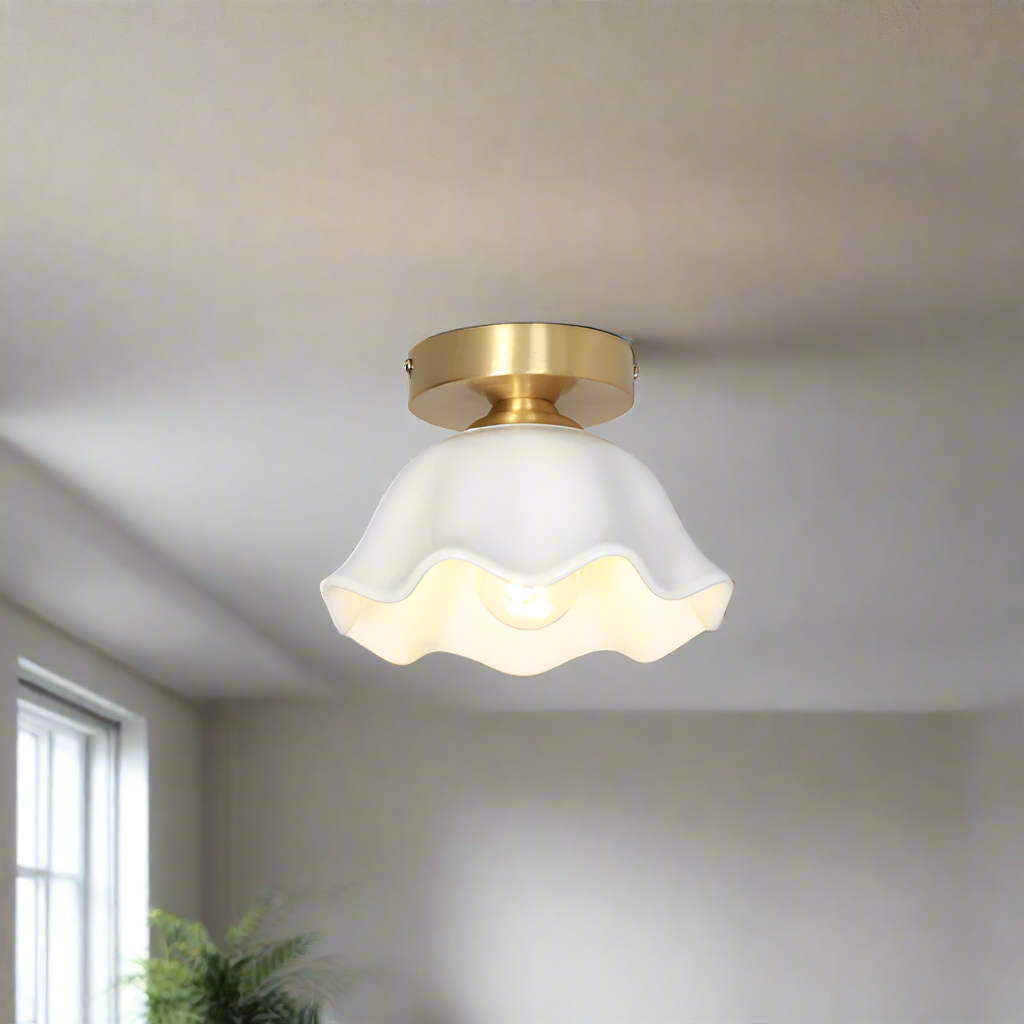 Blossom Glow Mid-Century Ceramic Ceiling Light T2176