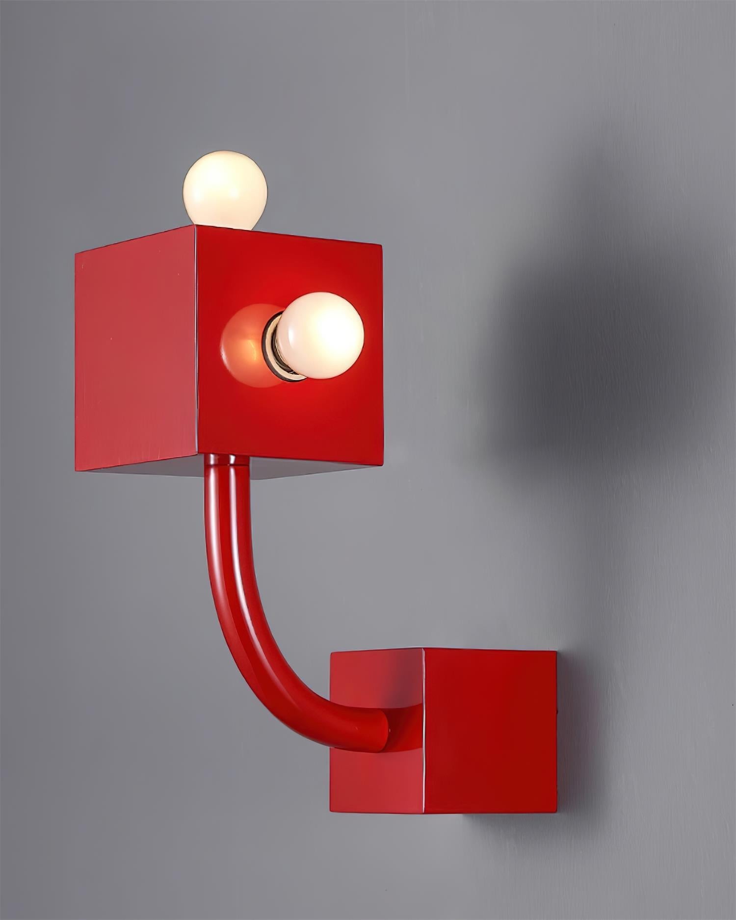 Red Cube Metal Wall Lamp M239