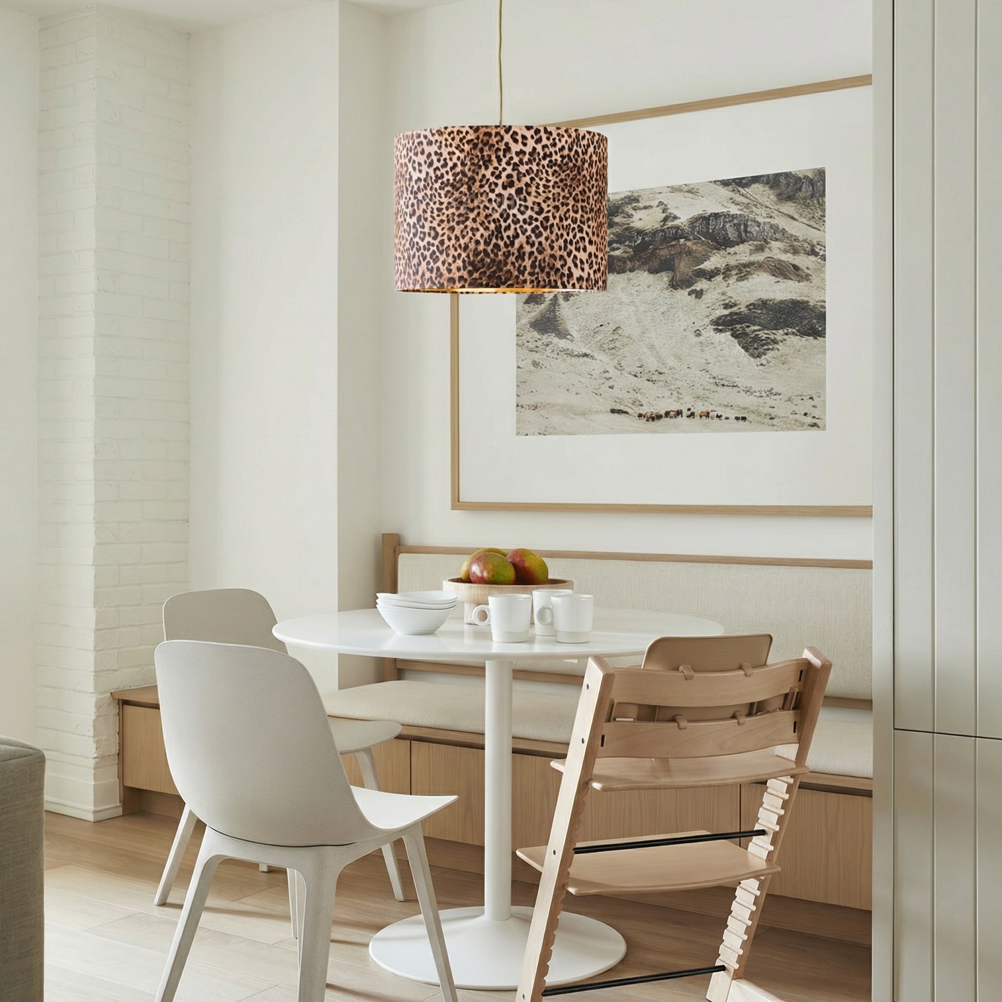 Wildlux Leopard Pattern Statement Drum Lampshade - Decorative Fabric Shade for Home Interiors T1122
