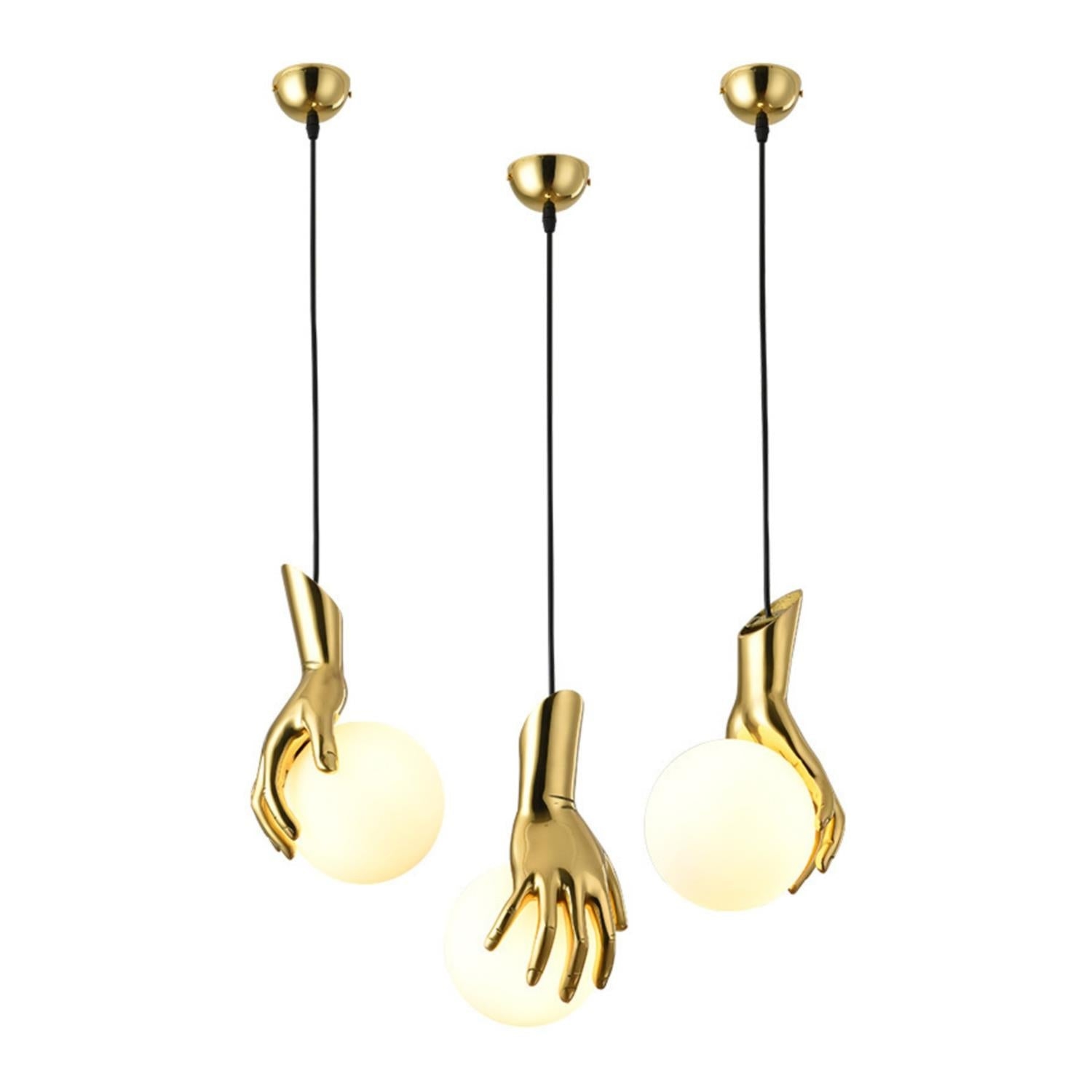 Hand Holding Globe Pendant Light T1675