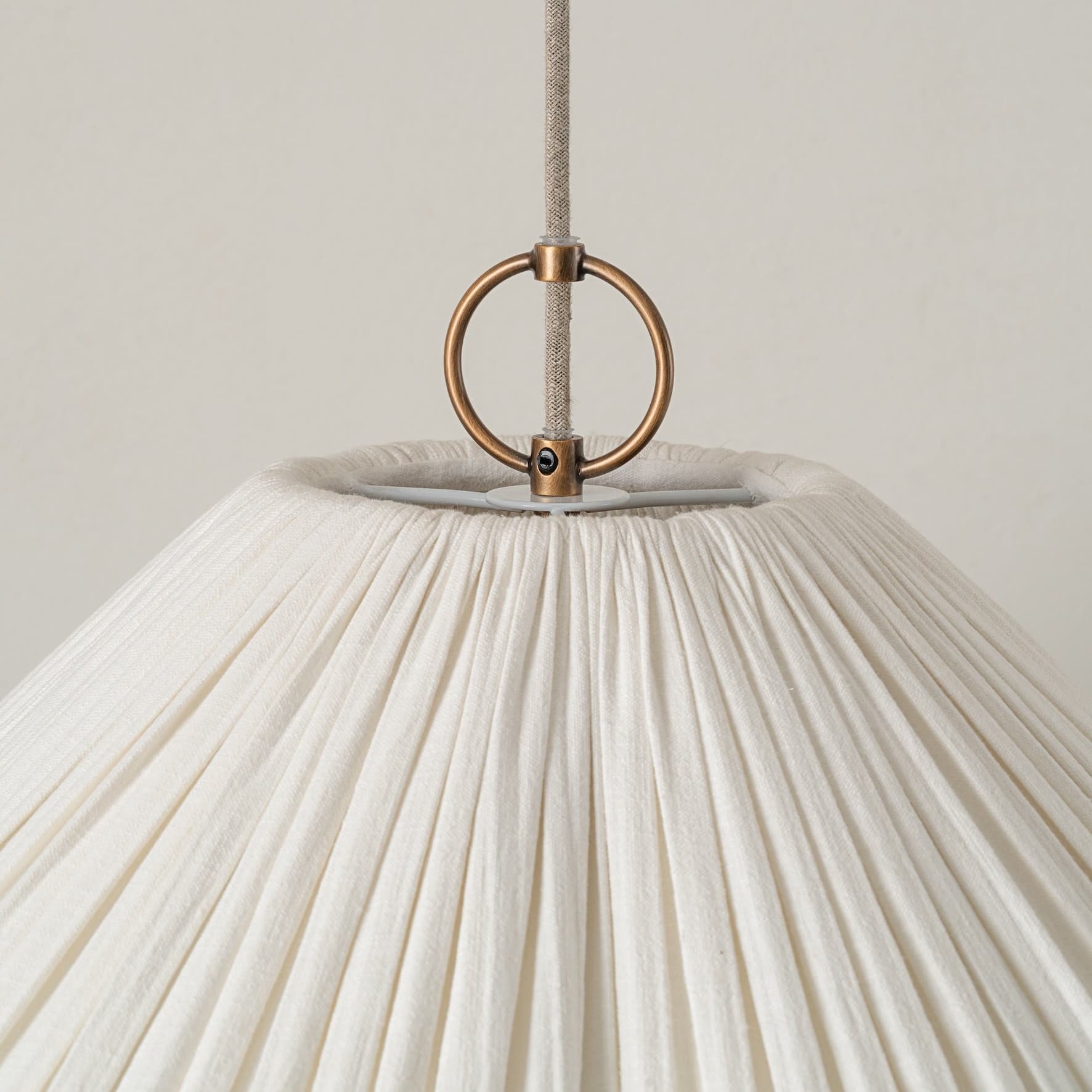 Blossine Linen Scalloped Pendant Light - Layered Shade and Metal Canopy Rustic to Modern T735