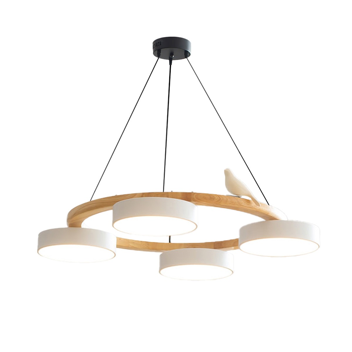 Nordic Wooden Bird Creative Round Chandelier S206